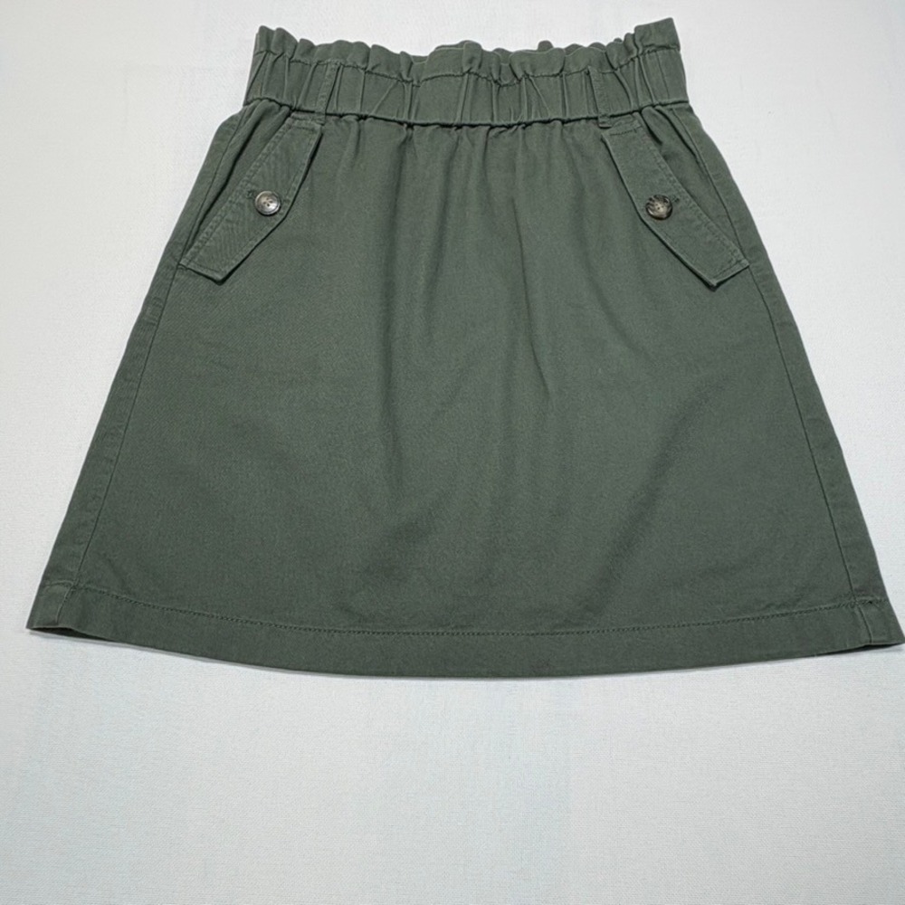 LOFT Women's Green Utility Skirt – Size 2 – Pockets – Cotton Blend